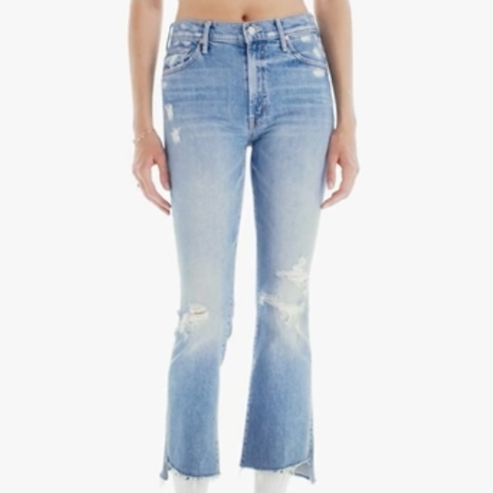 NWT MOTHER Insider Step Crop Fray Jeans Size 25